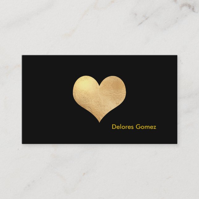 PixDezines Big Heart in Faux Gold/DIY background Business Card (Front)