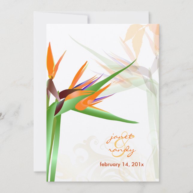 PixDezines BIRD OF PARADISE/DIY Background Colour Invitation (Front)