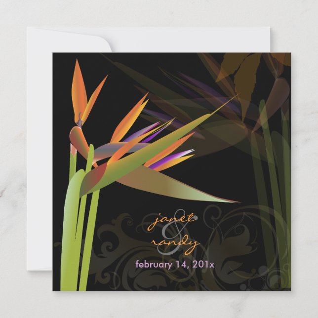 PixDezines BIRD OF PARADISE/DIY Background Colour Invitation (Front)