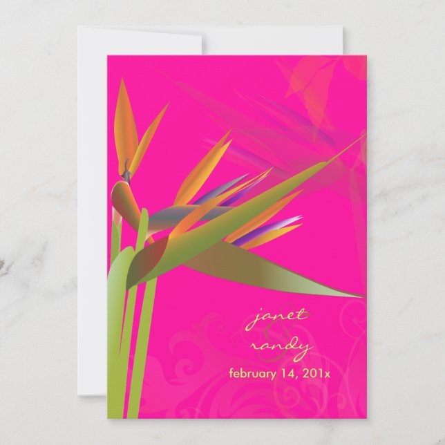 PixDezines BIRD OF PARADISE/DIY Background Colour Invitation (Front)