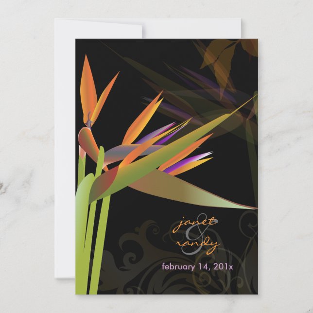 PixDezines BIRD OF PARADISE/DIY Background Colour Invitation (Front)