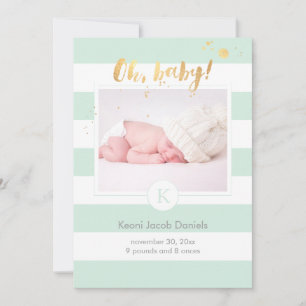 PixDezines birth announcement/DIYcolor stripes Announcement