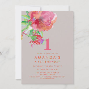 PixDezines Birthday Watercolor Flowers/DIY Colour Invitation