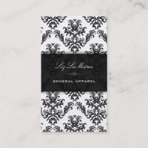 PixDezines Black Céleste Vintage Damask Business Card