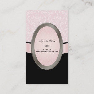 PixDezines Black, Pink Rossi Damask Business Card