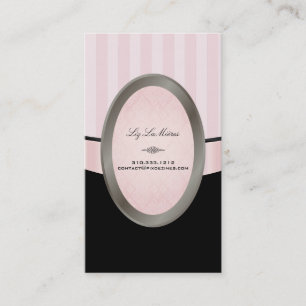 PixDezines Black, Pink, White, adjustable stripes Business Card