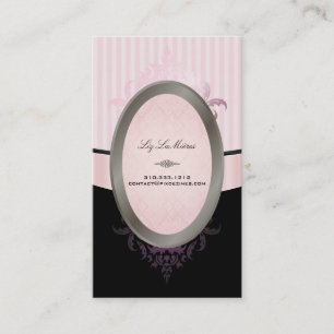 PixDezines Black, Pink, White, adjustable stripes Business Card