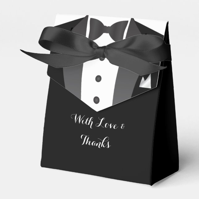 PixDezines black tuxedo for gay weddings favours Favour Box (Front Side)