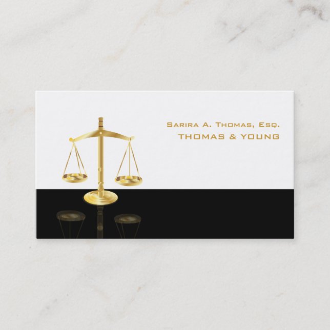 PixDezines BLACK+WHITE ATTORNEYS BUSINESS CARDS (Front)