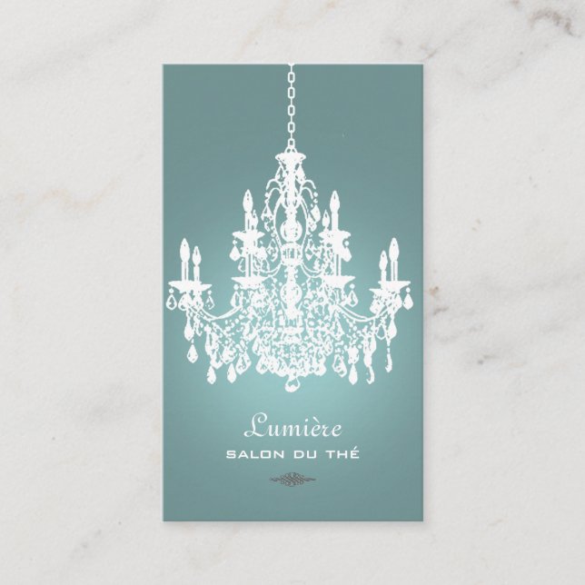 PixDezines Black+White Chandelier/DIY background Business Card (Front)