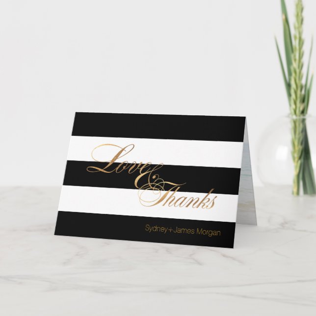 PixDezines black+white+stripes thank you cards (Front)