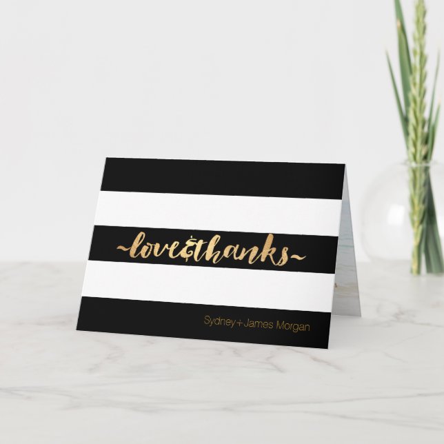 PixDezines black+white+stripes thank you cards (Front)