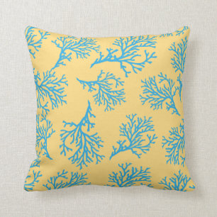PixDezines blue coral/diy background Cushion