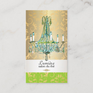 PixDezines Blue Empire Crystal Chandelier Business Card