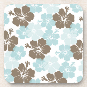 PixDezines blue hibiscus/diy background Coaster
