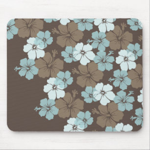 PixDezines blue hibiscus/diy background Mouse Mat