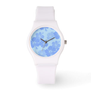 PixDezines blue hibiscus/diy background Watch