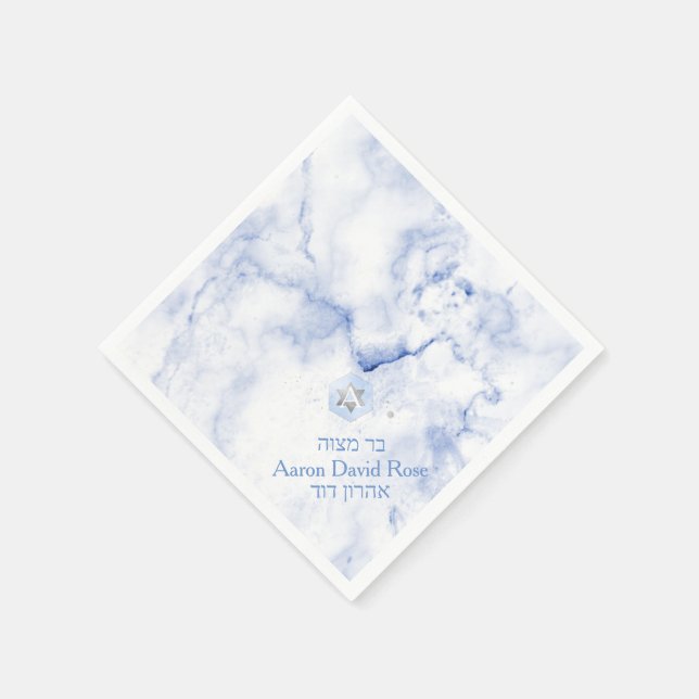 PixDezines Blue Marble+Honeycomb, Mitzvah Napkin (Corner)