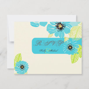 PixDezines Blue Poppies RSVP cards
