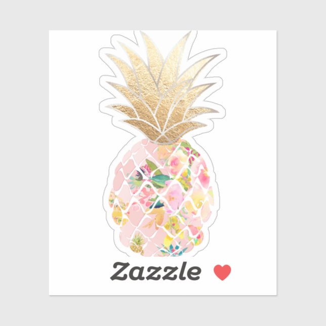 PixDezines Blush Aloha Pineapple, Faux Gold (Sheet)
