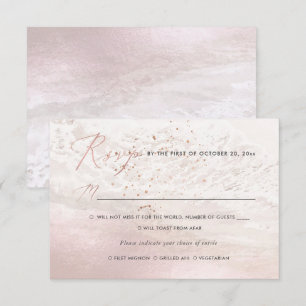 PixDezines Blush Coastal, Beach RSVP w Meal Invitation