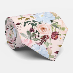 PixDezines Blush Dusty Blue H2 Botanical Tie
