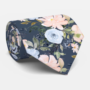 PixDezines Blush Dusty Blue H2 Botanical Tie