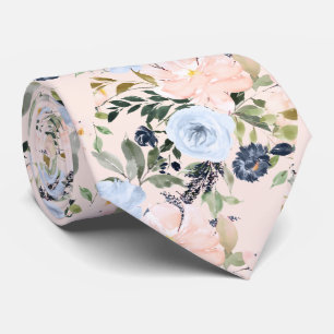 PixDezines Blush Dusty Blue H2 Botanical Tie