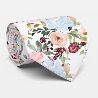 PixDezines Blush Dusty Blue H2 Botanical Tie