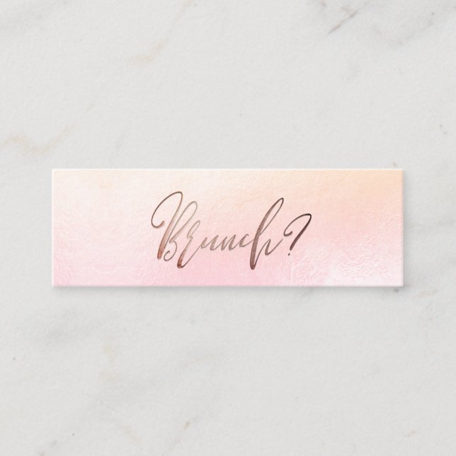 PixDezines Blush+Faux Rose Gold Brunch Date Cards (Front)