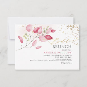 PixDezines Blush Gum Eucalyptus Bridal Brunch Invitation
