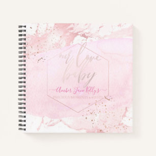 PIXDEZINES BLUSH MARBLE BABY'S FIRSTS NOTEBOOK