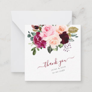 PixDezines Blush Pink Burgundy Watercolor Roses  Card