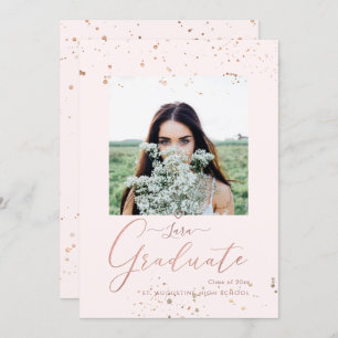 PixDezines Blush Pink Calligraphy Graduation Announcement