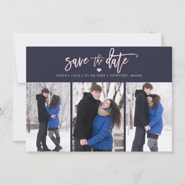 PixDezines Blush Pink Modern Brush Script Save The Date (Front)