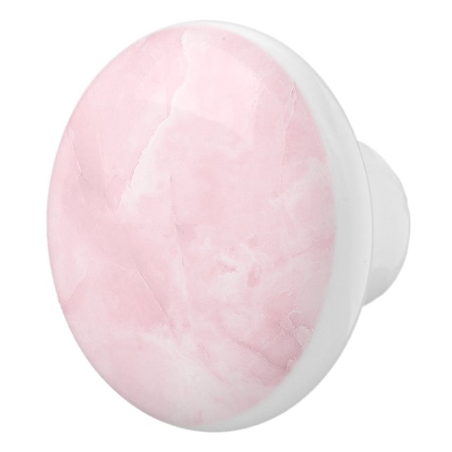 PIXDEZINES BLUSH PINK ROSE QUARTZ MARBLE CERAMIC KNOB (Right)