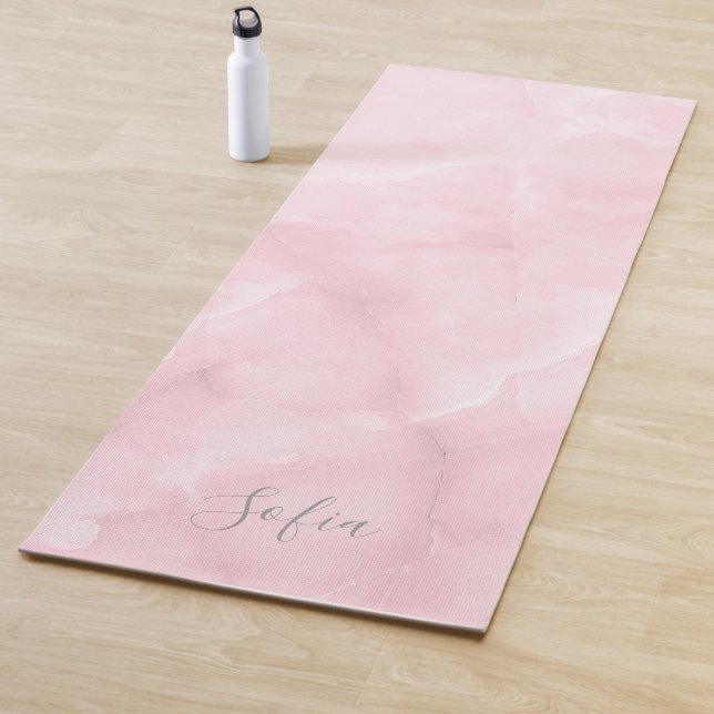 PixDezines Blush Pink Rose Quartz Yoga Mat (In Situ)