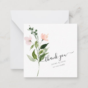 PixDezines Blush Pink Watercolor Flowers Card