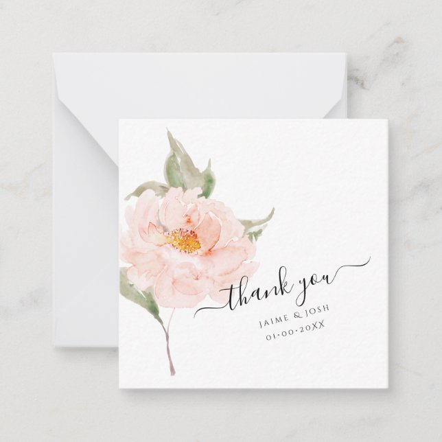 PixDezines Blush Pink Watercolor Garden Rose Card (Front)