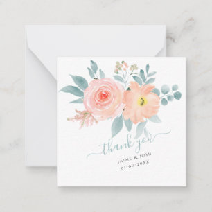 PixDezines Blush Pink Watercolor Roses Note Card
