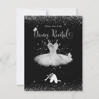 PixDezines Blush Tutu n Butterflies Dance Recital Invitation