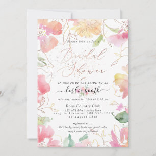 PixDezines Blushing Romance Sweetpea Bridal Shower Invitation