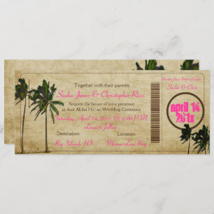 PixDezines Boarding Pass/vintage twin palms Invitation