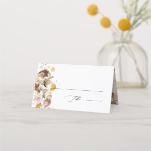 PixDezines Boho Autumn Blush Roses Burgundy  Place Card