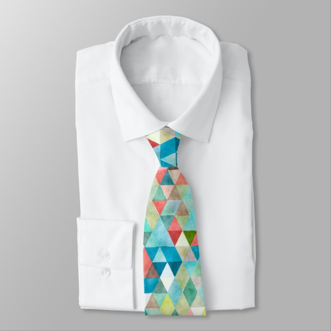 PixDezines Boho Geometric/adjustable triangles Tie (Tied)
