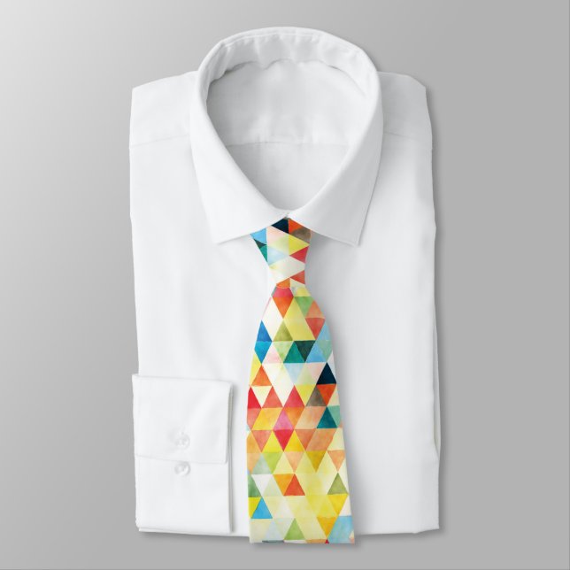 PixDezines Boho Geometric/adjustable triangles Tie (Tied)