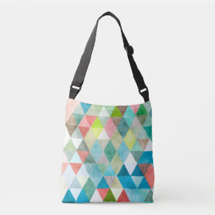 PixDezines Boho Geometric / Triangles Pattern Crossbody Bag