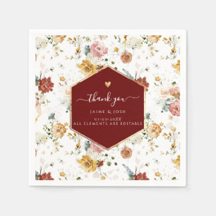 PixDezines Boho H2 Fall Garden Flowers  Napkins