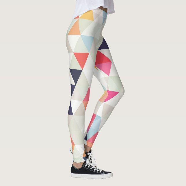 PixDezines Boho Watercolor Geometric/Triangles Leggings (Right)