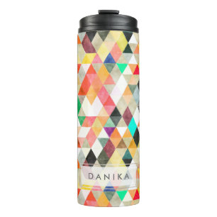 PixDezines Boho Watercolor Geometric/Triangles Thermal Tumbler